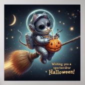 Kosmischer Katzenastronaut: Magie und Weltraumaben Poster (Vorne)