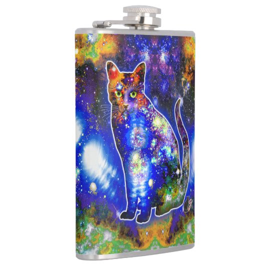 Kosmischer Katzenepsilon Flachmann (Rechts)