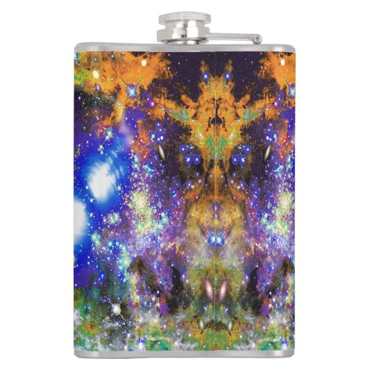 Kosmischer Katzenepsilon Flachmann (Rückseite)