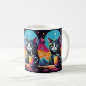 Kosmischer Katzenkaffee Kaffeetasse (VorderseiteRechts)