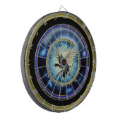 Kosmischer Katzenmond und Sterne Dartscheibe (Vorderseite Links)