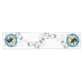 Kosmischer Katzenmond und Sterne Kurzer Tischläufer (Horizontal)