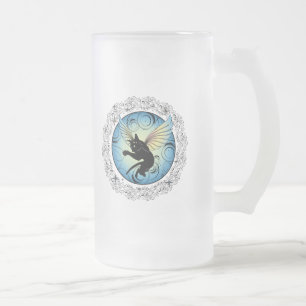 Kosmischer Katzenmond und Sterne Mattglas Bierglas