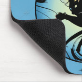 Kosmischer Katzenmond und Sterne Mousepad (Ecke)