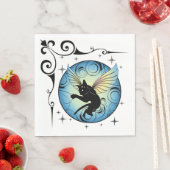 Kosmischer Katzenmond und Sterne Serviette (Beispiel)