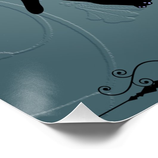 Kosmischer Katzenmoon Poster (Ecke)