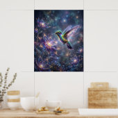 Kosmischer Kolibri Sternenblüte Poster (Küche)