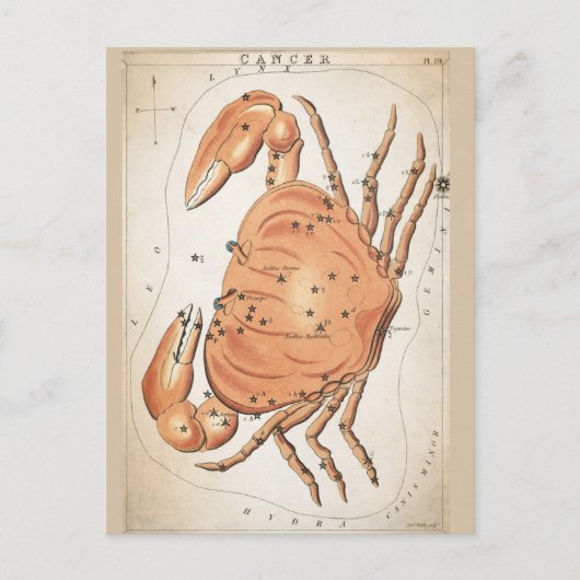 Kosmischer Krebs Zodiac Postkarte (Vorderseite)