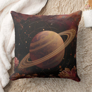 Kosmischer Kristallberingter Planet Fantasie Kunst Kissen