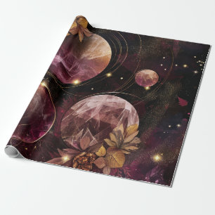 Kosmischer Kristallberingter Planet Fantasy Art (1 Geschenkpapier