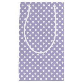 Kosmischer Lavendel & weiße Polka Dosen Geschenkta Kleine Geschenktüte
