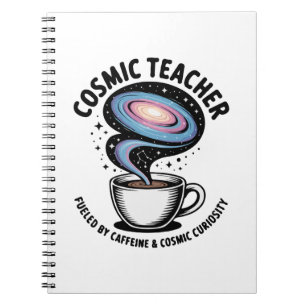 Kosmischer Lehrer Lustige Galaxie Kaffee & Neugi Notizblock