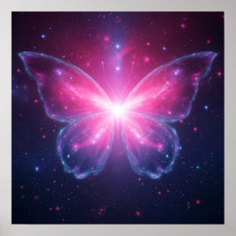 Kosmischer Lichtschmetterling in einem galaktische Poster