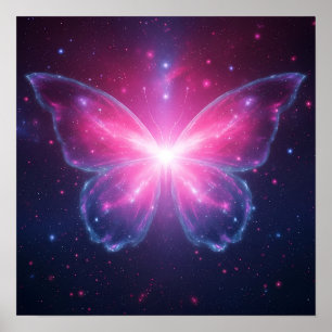 Kosmischer Lichtschmetterling in einem galaktische Poster