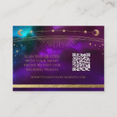 Kosmischer Lila Aquamariner Hochzeitstag Website U Begleitkarte (Rückseite)