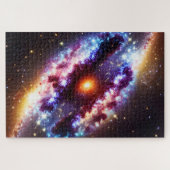 Kosmischer Lila blauer Nebel Gaswolken galaktisch Puzzle (Horizontal)