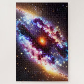 Kosmischer Lila blauer Nebel Gaswolken galaktisch Puzzle (Vertikal)