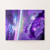 Kosmischer Lila Violettnebel Wolken im Weltraum Puzzle (Horizontal)