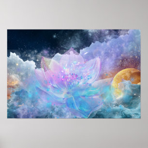 Kosmischer Lotosblumenposter Poster