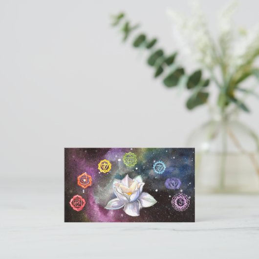 *~* Kosmischer Lotus Celestial Chakra Symbole Kosm Visitenkarte (Stehend Vorderseite)
