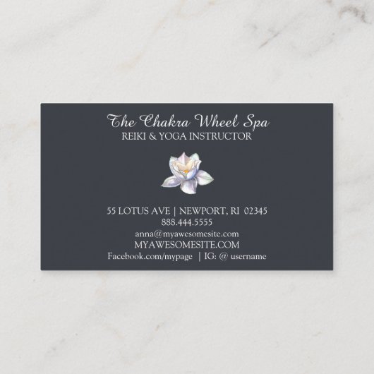 *~* Kosmischer Lotus Celestial Chakra Symbole Kosm Visitenkarte (Rückseite)