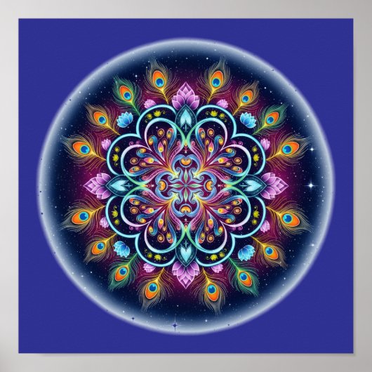 Kosmischer Mandala-Wandkunstposter Poster (Vorne)