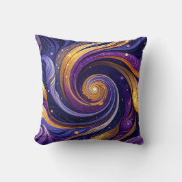 Kosmischer Marmorwirl Kissen