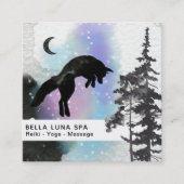 *~* kosmischer Mond, der Fox-RegenbogenShaman Quadratische Visitenkarte (Vorderseite)