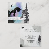 *~* kosmischer Mond, der Fox-RegenbogenShaman Quadratische Visitenkarte (Vorne/Hinten)