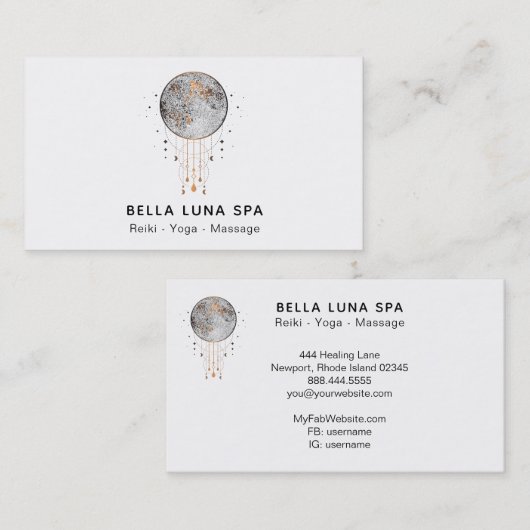 *~* kosmischer Mond-Universummondshaman Visitenkarte (Vorne/Hinten)