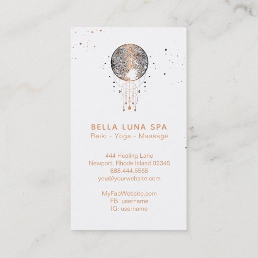 *~* Kosmischer Mondfisch Universum Shaman Visitenkarte (Rückseite)