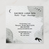 *~* kosmischer MondFox, der MondKiefer springt Quadratische Visitenkarte (Rückseite)