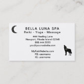 *~* Kosmischer Mondhupf Wolf Regenbogen - Kiefernb Visitenkarte (Rückseite)