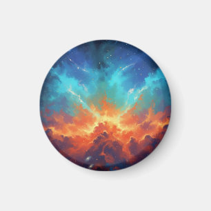 Kosmischer Nebel Abstrakt Galaxie Weltraum Kunst Magnet