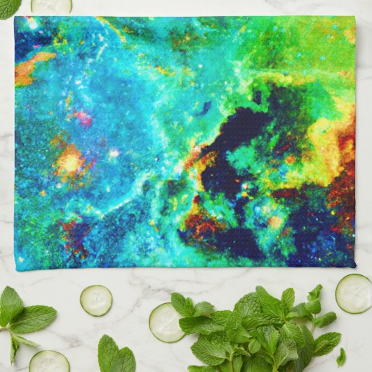 Kosmischer Nebel Geschirrtuch (Gefaltet)