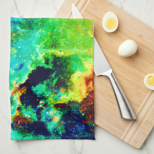 Kosmischer Nebel Geschirrtuch (Viertel Falte)