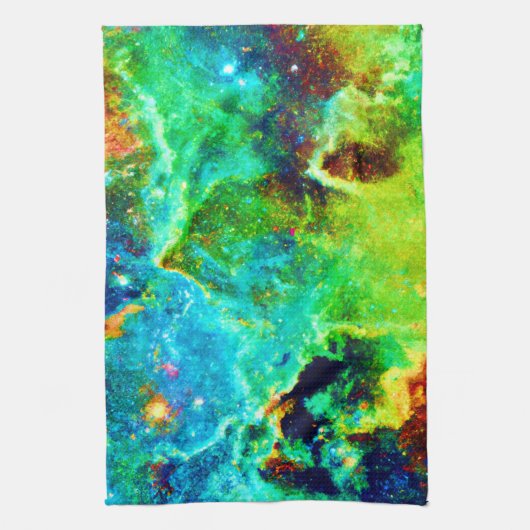 Kosmischer Nebel Geschirrtuch (Vertikal)