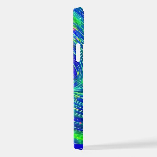 Kosmischer Neon Flow iPhone Case - Abstrakt Red & Hülle (Rechte Seite)