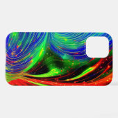 Kosmischer Neon Flow iPhone Case - Abstrakt Red &  Hülle (Rückseite (Horizontal))