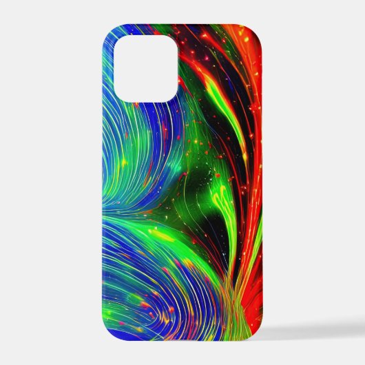 Kosmischer Neon Flow iPhone Case - Abstrakt Red &  Hülle (Rückseite)