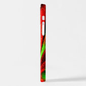 Kosmischer Neon Flow iPhone Case - Abstrakt Red & iPhone Hülle (Linke Seite)