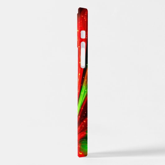 Kosmischer Neon Flow iPhone Case - Abstrakt Red & iPhone Hülle (Linke Seite)