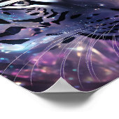 Kosmischer Neon-Leopard – Fantasy-Großkatzenkunst Poster (Ecke)