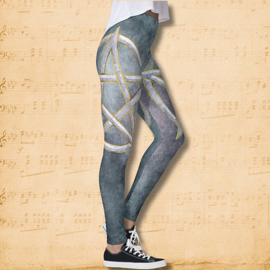 Kosmischer Nexus: Marmor Pentagram Leggings