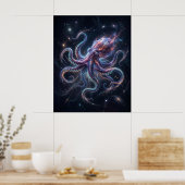 Kosmischer Oktopus Sternenabgrund Poster (Küche)
