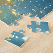Kosmischer Orange- und Blauer Weltraum-Impressioni Puzzle (Seite)
