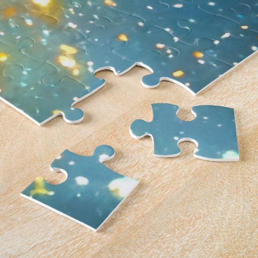 Kosmischer Orange- und Blauer Weltraum-Impressioni Puzzle (Seite)