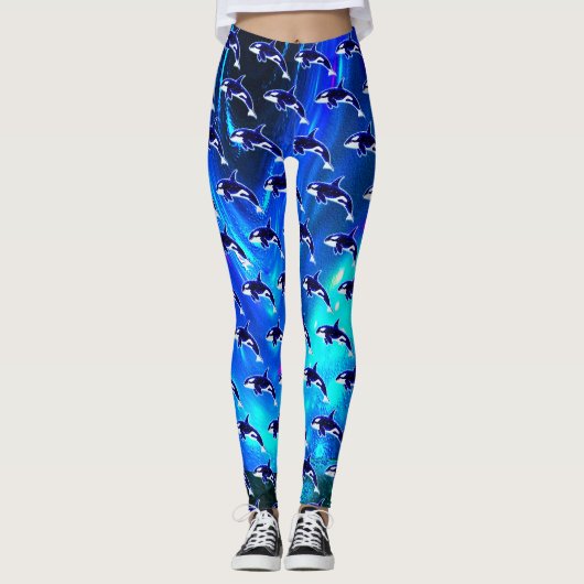 Kosmischer Orca Leggings (Vorderseite)