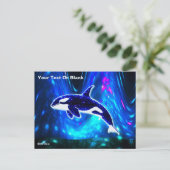 Kosmischer Orca Postkarte (Stehend Vorderseite)