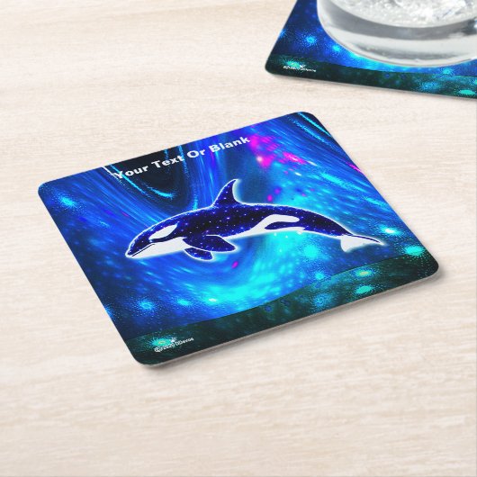 Kosmischer Orca Rechteckiger Pappuntersetzer (angewinkelt)